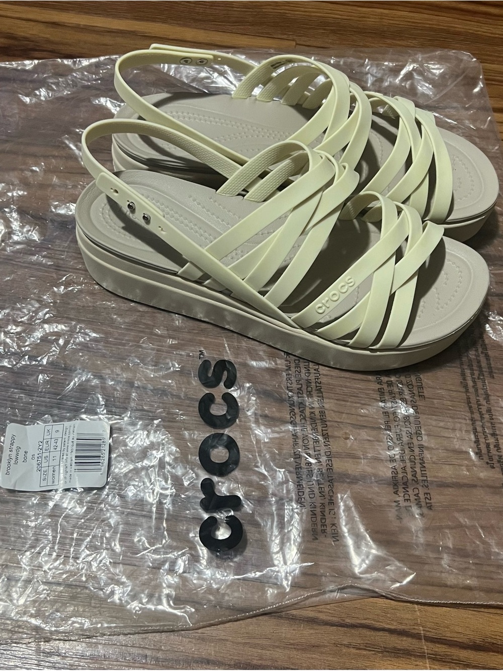 Crocs Women’s cream color Strappy Platform Sandals